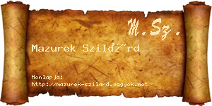 Mazurek Szilárd névjegykártya